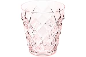 Koziol CRYSTAL S Glas 250 ml | Wasser, Eistee, Limonade | kristallklarer Kunststoff, bruchfest, stapelbar, leicht, spülmaschinengeeignet | Küche, Picknick, Party, Camping (transparent rose quartz)