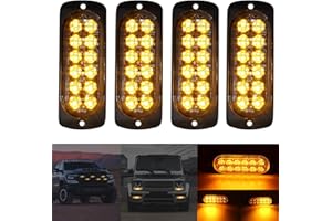 auvstar 4pcs 12-24V LED Stroboscopique Voiture Ampoule Led Voiture Orange Lumineux Feux éclairage Remorque Clignotant Strobe Lights Balise Clignotante de Sécurité Pour Voiture Utilitaire (jaune)
