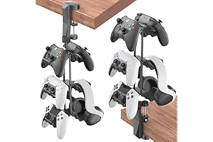 Kytok Soporte para Mandos Dedajo de Escritorio, 3 Niveles Soporte para Mandos PS5/PS4/Xbox, Universal Soporte para Mandos y Auriculares para 6 Mandos