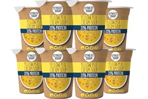 STREET SOUP Protein Instant Suppe To Go (Erbsen, 8 Stück, je 300g) - Fertige Low Carb Cremesuppen für Diät, zum Abnehmen & unterwegs - Erbsensuppe - Fertiggerichte & Fertigessen vegan & glutenfrei