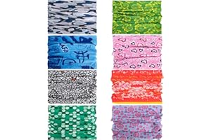 JOYSKY 8 Pcs Outdoor Multifunctional Headwear Scarf Face Mask Magic Headwear Balaclava Snoods Bandanas for Men &Women