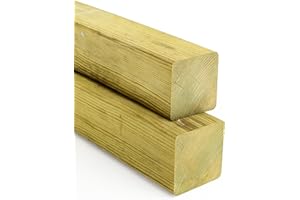 Gartenwelt Riegelsberger, palo in legno di pino impregnato, quadrato, 70 x 70 mm, altezza 100 cm, liscio su 4 lati, per edilizia e recinzioni in legno
