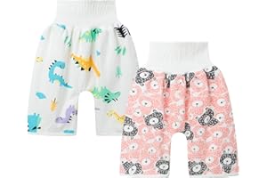 ‎HAPPY CHERRY Happy Cherry Baby Nappy Skirt Potty Nappy Pants 2 Pieces Training Skirt Nappy Shorts Learning Trousers Reusable Cotton High Waist Learning Nappy, Colour 31 (2 pieces)