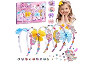 DROMLAG Unicorn Gifts for Girls, DIY Diamonds Headbands Hair Accessories for Girls 3-7 Year Old Girl Gifts Arts and Crafts for Kids Age 3-6 Toys for 3-7 Years Old Girls Birthday Presents