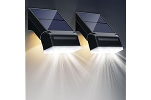 Giliwosy Lampada Solare da Esterno, 90° Regolabile Faro LED Esterno con Sensore di Movimento e Luce Notturna, IP65 Impermeabile Luce Solare per Decorazione Giardino, Parete, Garage (2 Pezzi)