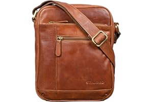 STILORD 'Diego' Sacoche Homme Cuir Petit Sac Bandoulière Vintage pour 9.7 pouces iPad DIN A5 Tablette PC Sac Messager en Cuir véritable