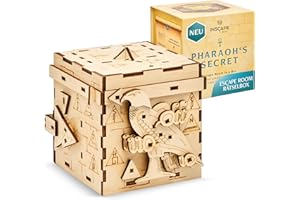 INSCAPE Pharaoh´s Secret - Rätselbox Holz - Puzzle Box - Escape Room Spiel Erwachsene und Kinder - Knobelspiele für Erwachsene - 3D Holzpuzzle - Cluebox - Denkspiele