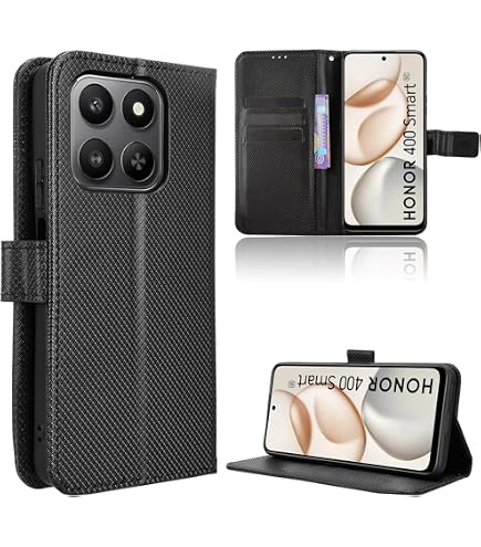 GOKEN Cover per Honor 400 Smart - Custodia Libro Magnetica Portafoglio in Pelle Sintetica con Calamita, Soft Silicone Antishock e Supporto Pieghevole - Viola