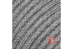 LIGHTSTOCK 5 Meter - Textilkabel für Lampe, Stoffkabel 2-adrig (2x0,75mm²) Grau-Melange