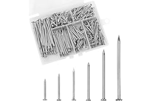 OMOTOOL Set di chiodi in acciaio inox 304 (480 pezzi), chiodi da parete, 6 misure