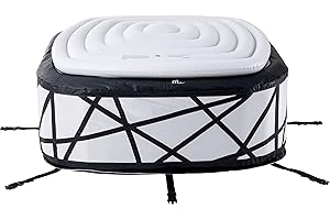 MSpa Inflatable Hot Tub Luxury Soho Premium Series Bubble Portable 6 Person Square Spa , 930 Litres Garden Outdoor - Abstract Design with Leather Trim