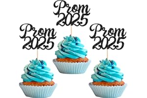 Xsstarmi 24 Pack Prom 2025 Cupcake Toppers Glitter Diploma Done Graduation Cupcake Picks for Class of 2025 College Graduation Prom Party Cake Decorations Supplies Black