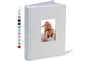Vienrose Photo Albums 6x4 300 Pockets Linen Frame Cover with Memo Areas Photobook Large Capacity Pictures Book for Wedding Family Baby Vacation