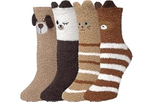 Justay Sowarm Women Fluffy Socks Cozy Warm Socks Women Girls Ladies Soft Fuzzy Socks Winter Thermal Socks Cute Animal Bed Socks Home Socks Chiristmas Gifts Socks