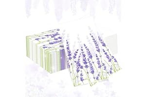 BACH AND BOUJEE 20PCS Purple Lavender Napkins Purple Flower Tea Party Napkin Wildflower Party Decorations for Wedding Baby Shower Bridal Shower