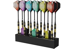 CyeeLife Darthalter,12 Aufnahmen für Darts,3 Aufnahmen für Dart Flights,DartStänder Geeignet für Steeldart & Softdarts,Dart Zubehör (Schwarz)