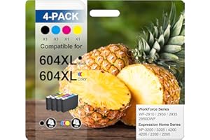 Coloran 604XL Pack de 4 Compatible Cartouche pour Epson XP 2200 pour Epson 604 XL pour Expression Home XP-2200 XP-2205 XP-3205 XP-3200 XP-4200 XP-4205 Workforce WF-2910DWF WF-2930DWF WF-2935DWF