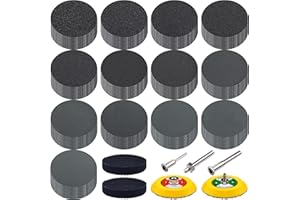 SIQUK 130 Piezas Disco de Lijas 75mm Papel de Lija Seco Húmedo Discos Hook and Loop Grano 80/120/180/240/320/400/600/800/100/2000/3000/5000/10000 Papel de Lija Redonda para Pulir Madera Faros Coche