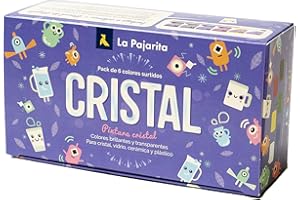 Pintura laca cristal la pajarita kids 35 ml caja de 6 unidades colores surtidos + pincel