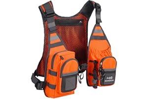 Bassdash FV08 Fliegenfischerweste Anglerweste Ultra Lightweight für Männer und Frauen Tragbare Brustpackung