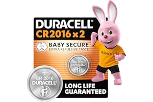 DURACELL 2016 Piles Boutons au lithium 3V (lot de 2) - Longue durée garantie - Technologie sécurité enfant - Pour clés électroniques, télécommandes, montres fitness - Emballage sécurisé