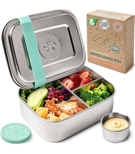 Tideme 3 PCS Bento Boxes,Stainless Steel Lunch Boxes, Food