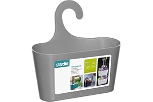 stardis Duschkorb mit Haken zum Einhängen Duschregal Badregal Bad Utensilo Hängeregal grau