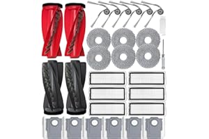 APZOVO Accesorios Recambios para Roborock Qrevo S5V /Qrevo Curv/Qrevo Curv S5X / Qrevo Edge/Qrevo Edge S5A, 2 Cepillo Principal, 6 Filtro HEPA, 6 Paño, 6 Bolsa de Polvo, 6 Cepillo Laterale