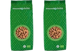 Mundo Feliz - Lot de 2 sachets d'amandes bio entières, 2 x 500 g