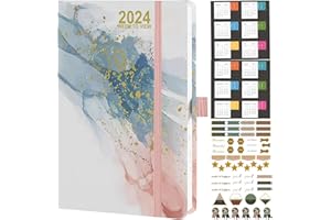 Nitukany Diary 2024 Week to View A5 Runs from January 2024 to December 2024, Faux Leather Hard Cover Weekly Diary for School Business & Office 5.7''x8.3''