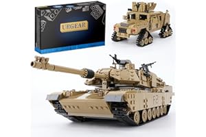 URGEAR per la costruzione di carri armati M1A2 Kit - Set militare WW2 2 in 1, Veicolo corazzato e Modello di carro armato M1A2, Compatibile con Lego Tank per Adulti (1463 Pezzi)
