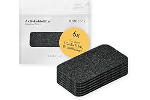 SILBERTHAL Aktivkohlefilter 6er Set für Biomülleimer - Geruchsfilter Ersatz - Activated Carbon Filter für Komposteimer - Fliegenschutz und Geruchschutz für 6 Monate