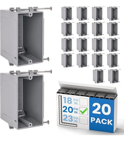 XGGYA 21 Cu In Adjustable Single Gang Electrical Box – 4" X 3-3/4" X 3", ETL Listed, PVC, 12-Pack For Switches & Outlets