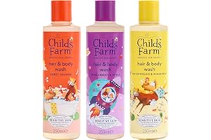 Childs Farm Hair & Body Wash Bundle | Sweet Orange (250ml), Blackberry & Apple (250ml) and Watermelon & Pineapple (250ml) | Suitable for Newborns, Kids & Adults with Sensitive, Dry & Eczema-Prone Skin