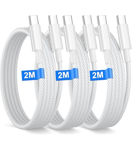HOSOW Cavo USB Type-C 2 Metri 2 Pezzi - Ricarica Rapida 60W Per IPhone 16/15, IPad, MacBook - Trasferimento Dati 480Mbps - 2