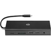 HP USB-C Seyahat Desteği (USB-C Hub, USB Hub, USB C, RJ-45, HDMI, VGA, microSD, SD, USB, Audio) Siyah