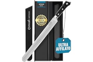 Cutluxe Coltello da Prosciutto Professionale - 30cm Coltello per Affettare Salumi e Carne - Acciaio al Carbonio, Lama Affilata e Resistente con fodero - Artisan Series