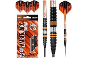 RED DRAGON Amberjack PRO Series Set di Freccette in tungsteno Premium con Alette e steli