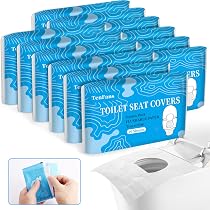 100 Stück tragbare Einweg-Toilettensitzbezüge Biologisch abbaubare Papier- Toilettensitzbezüge für öffentliche Toiletten, Hotels, Bäder - 10 Stück pro Packung