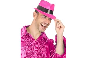 DEGUISE TOI Cappello Borsalino Rosa Fluo - Rosa - Taglia Unica