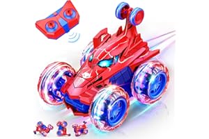Braxel 360° Flips Remote Control Cars, Kids Toys for 3-12 Year Old Boy Christ Mas Gifts, Boys Toys age 3-9 Girls Birthday Presents, Monster Truck RC Car with LED Lights Outdoor Garden Game