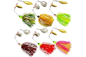 SHADDOCK Spinner Cebos Kit de Señuelo de Pesca Dura Cuchara Spinnerbait de Metal Multicolor con Hojas Holográficas para Pesca de Lubina y Lucio