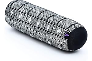 LEEWADEE Yoga Bolster Piccolo: Supporto per Pilates Allungato e Cuscino da Meditazione, Realizzato a Mano in kapok Naturale