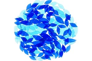 Allazone 160G Carreaux de Mosaïque, Bleu Mélangé Mosaïque Multicolore Tesselles en Verre Colorées Mosaïque de Pétales pour La Décoration de La Maison, Artisanat de Bricolage