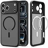 Spigen iPhone 17 Pro ile Uyumlu MagSafe Kılıf Ultra Hybrid Mag Fit Frost Sararmaya Dayanıklı Mat Siyah Şeffaf Kapak - ACS1006