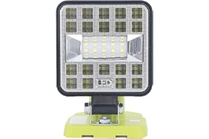 Sladdlös 18V LED-arbetslampa, 11 Till 15W 1800LM Strålkastare Utomhus, Batteriljus LED- för Utomhus- och Arbetsplatsbelysning