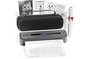 Itari M832 Mobile Printer Kit, drukarka termiczna 304 dpi A4, kompaktowa drukarka Bluetooth, monochromatyczna drukarka termiczna, do systemów Android/iOS/Win/Mac, z 4 rolkami papieru termicznego