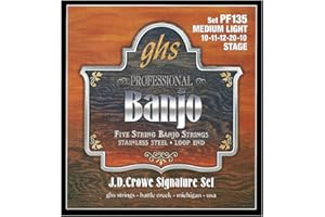 GHS H10 UKULELE GHS PF 135 Banjo J.D. Crowe suave Acero Inoxidable 5-cuerdas (lazo)
