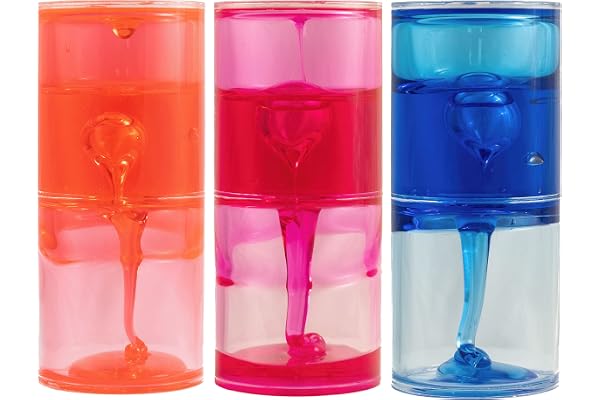 Minuteur sensoriel Liquide Ooze Slime pour autisme, Besoins sensoriels, TDAH, soulagement du Stress, anxiété, autisme, Besoins spéciaux sensoriels, Couleur au Choix (1 pièce, Rose)