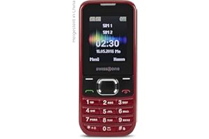 swisstone SC 230 Dual SIM Unlocked Handy (4,5 cm (1,8 Zoll), mit extra großem beleuchtetem, Farbdisplay) rot